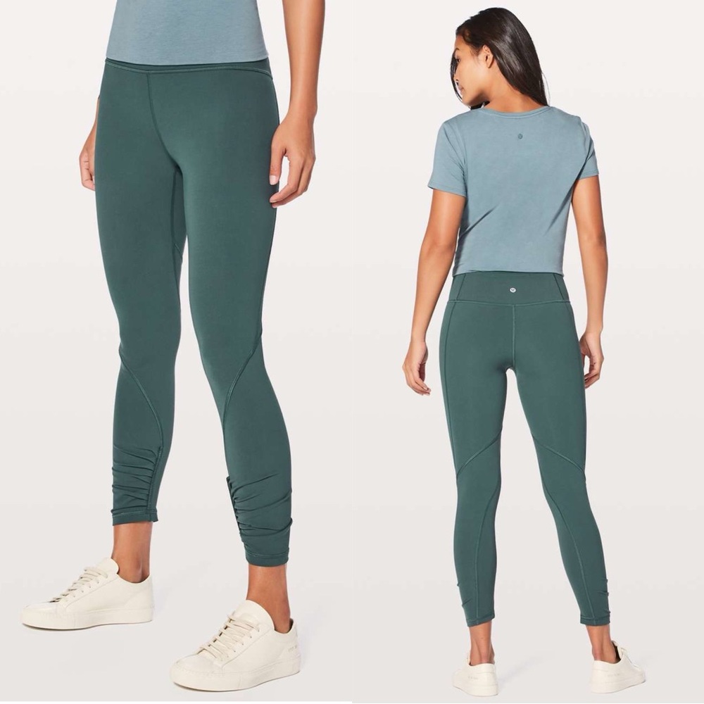 Lululemon Play Off The Pleats Tight‎ *25" Teal Shadow W5AY7S Size 6